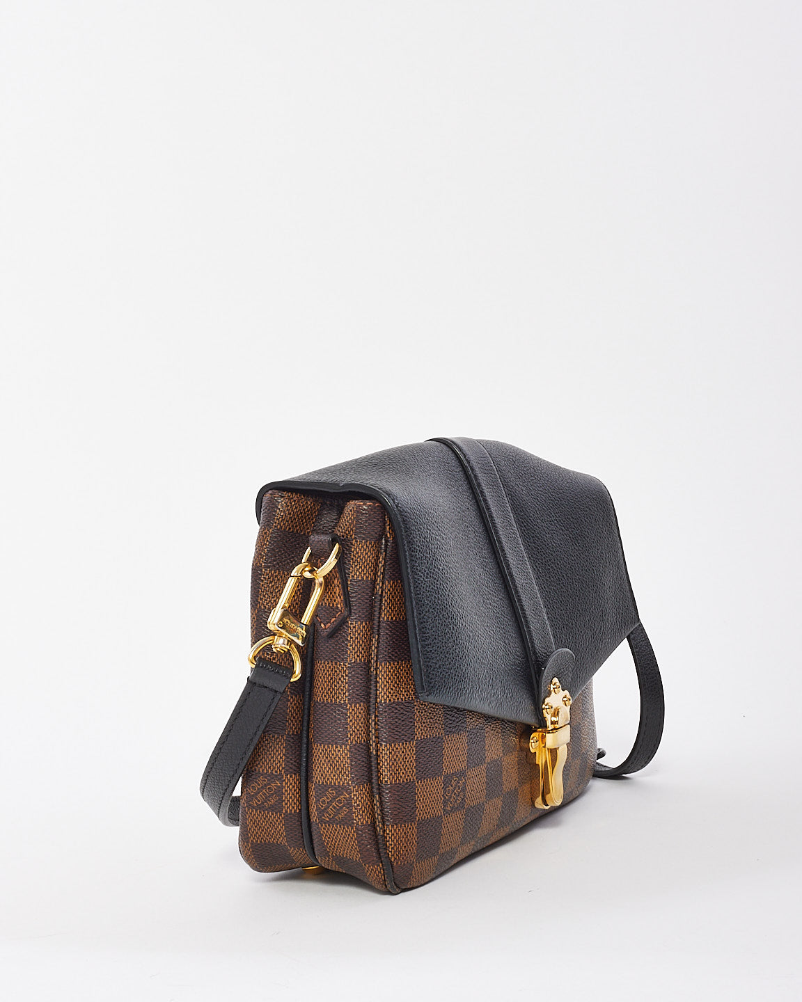 Louis Vuitton Damier Ebene & Black Leather Clapton Crossbody Bag PM