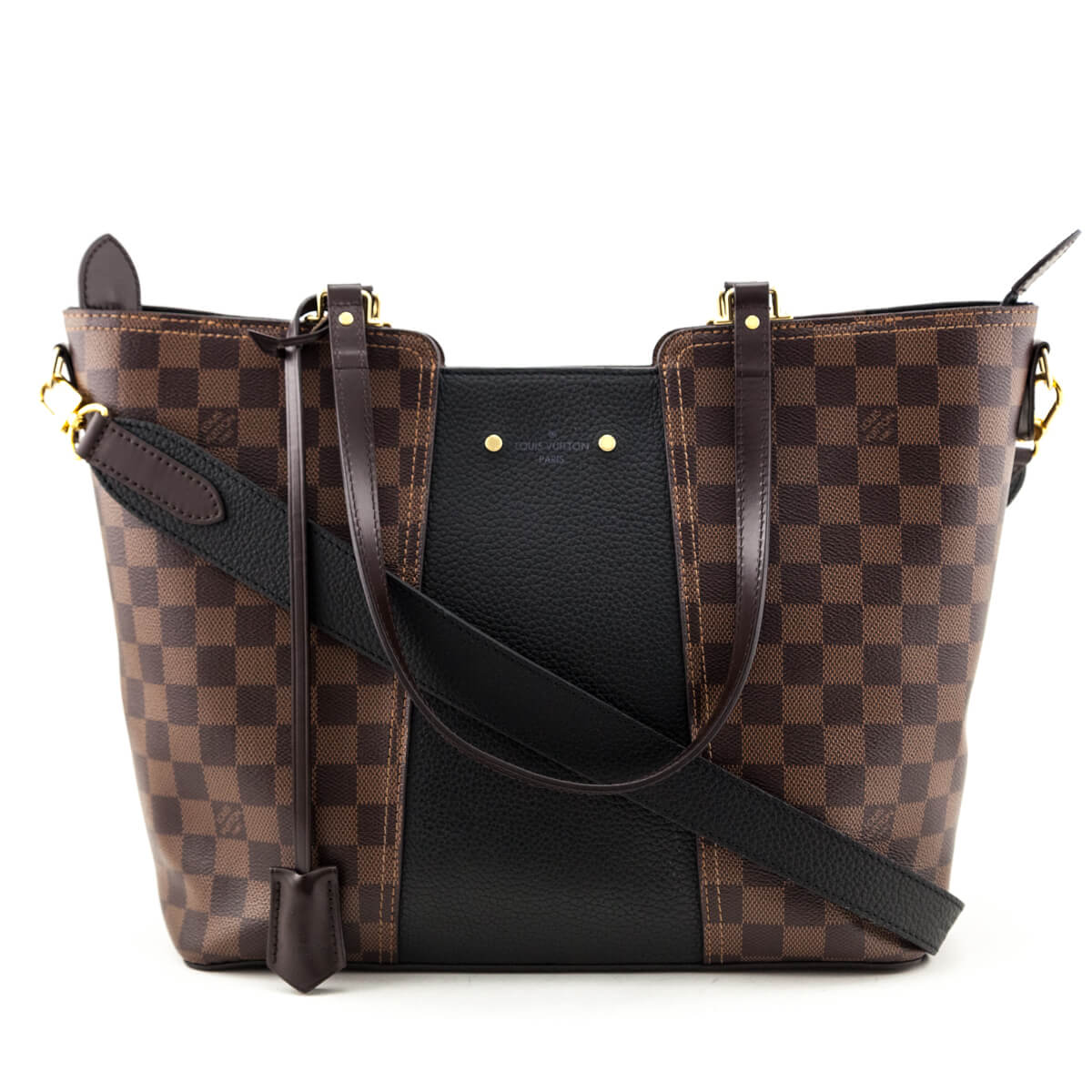 Louis Vuitton Damier Ebene & Black Taurillon Jersey Tote