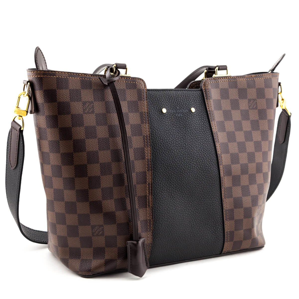 Louis Vuitton Damier Ebene & Black Taurillon Jersey Tote