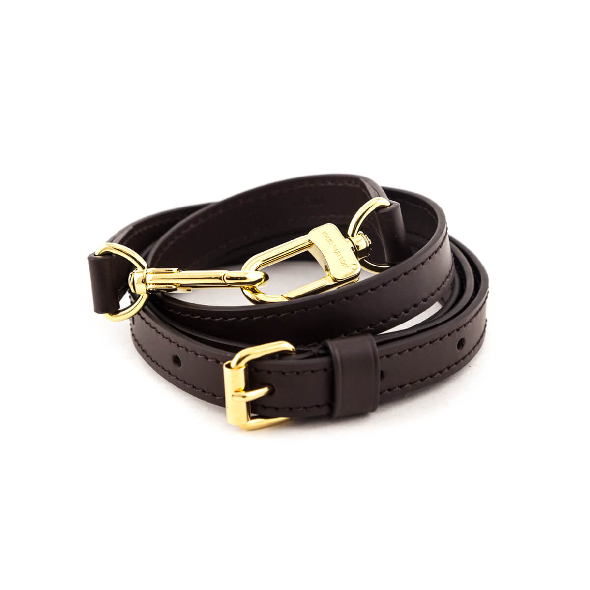 Louis Vuitton Ebene Calfskin Adjustable 16mm Shoulder Strap Bandouliere