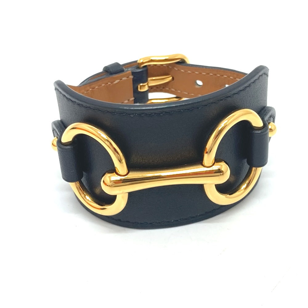 HERMES bracelet Vaux Swift black Horsebit Women T2 Used