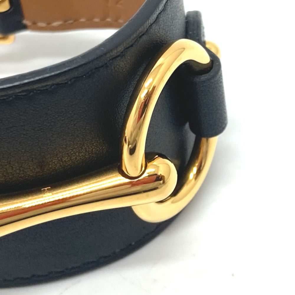 HERMES bracelet Vaux Swift black Horsebit Women T2 Used
