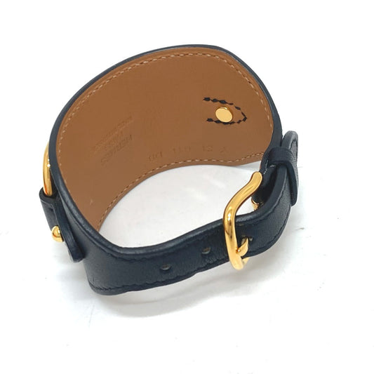 HERMES bracelet Vaux Swift black Horsebit Women T2 Used