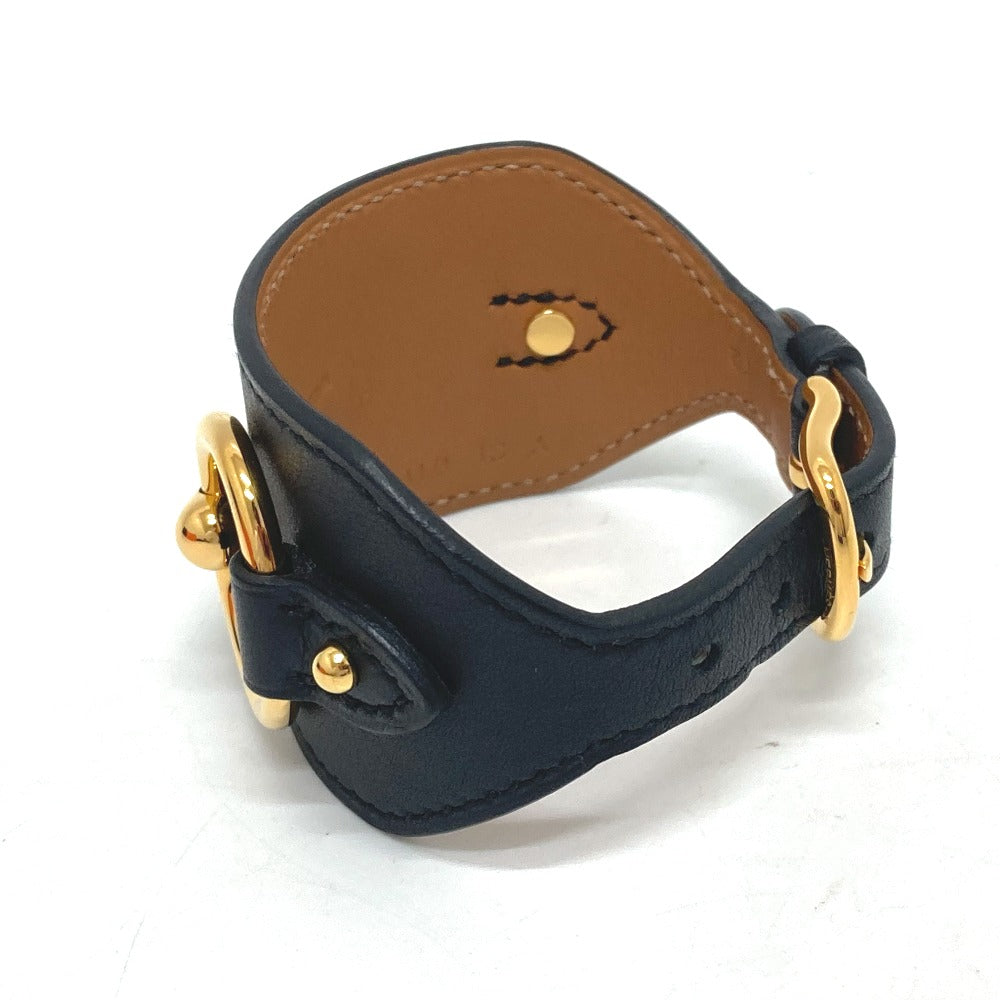 HERMES bracelet Vaux Swift black Horsebit Women T2 Used