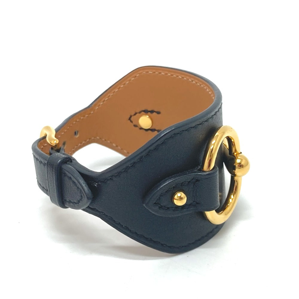 HERMES bracelet Vaux Swift black Horsebit Women T2 Used