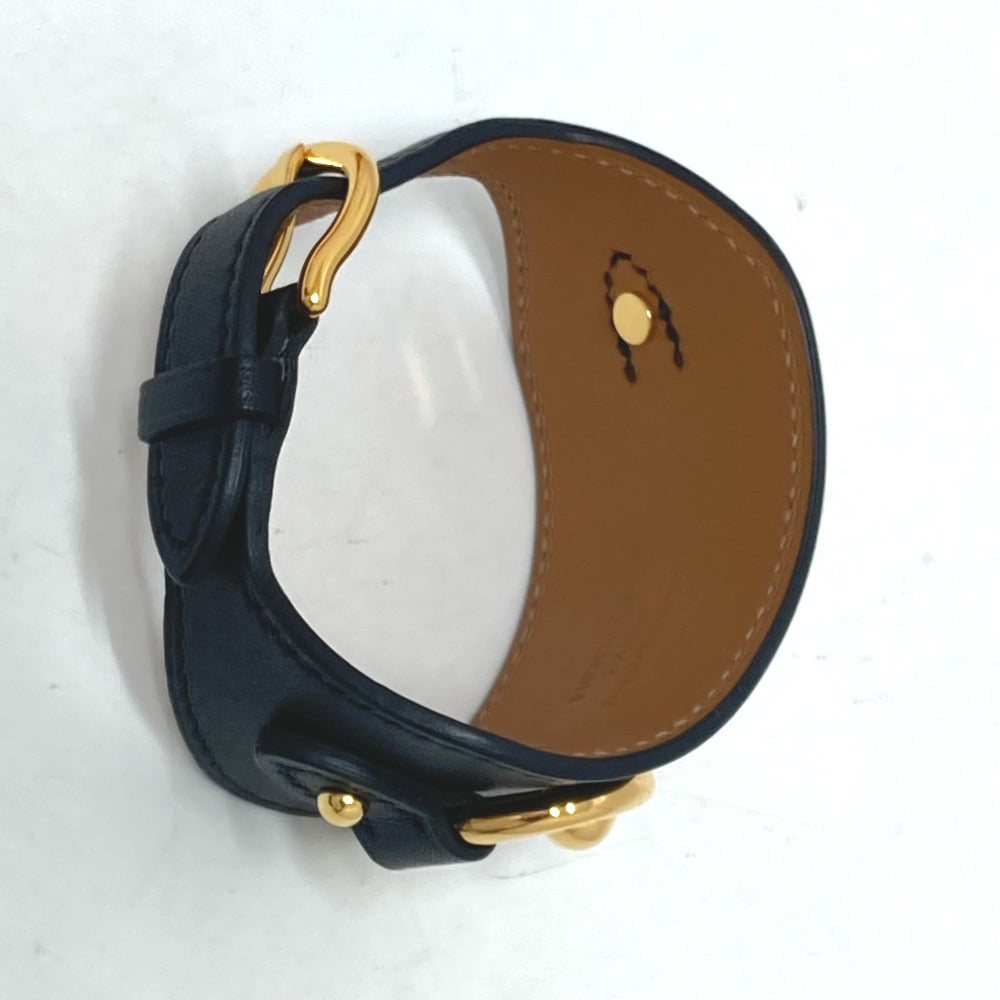 HERMES bracelet Vaux Swift black Horsebit Women T2 Used