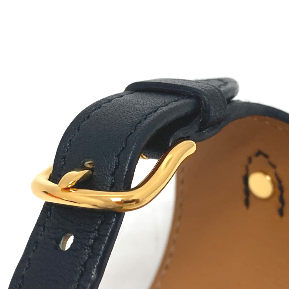 HERMES bracelet Vaux Swift black Horsebit Women T2 Used