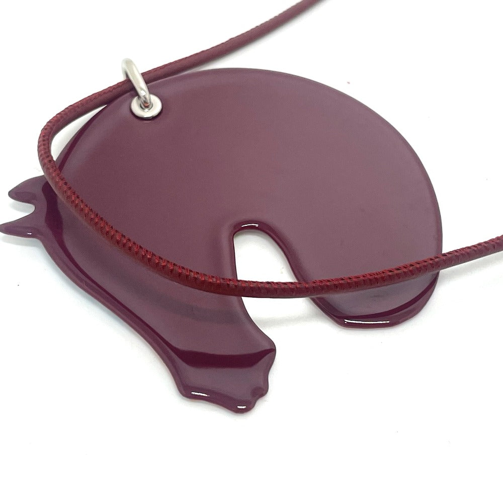 HERMES Necklace enamel multicolor Tattersall Tatouage GM Women Used