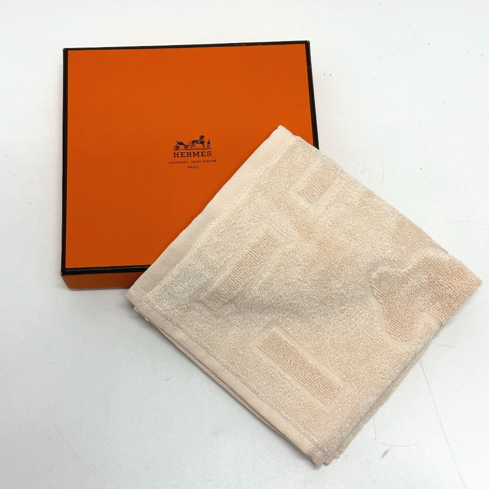 HERMES towel cotton beige Horse logo