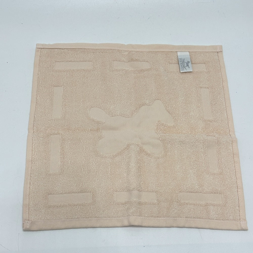 HERMES towel cotton beige Horse logo
