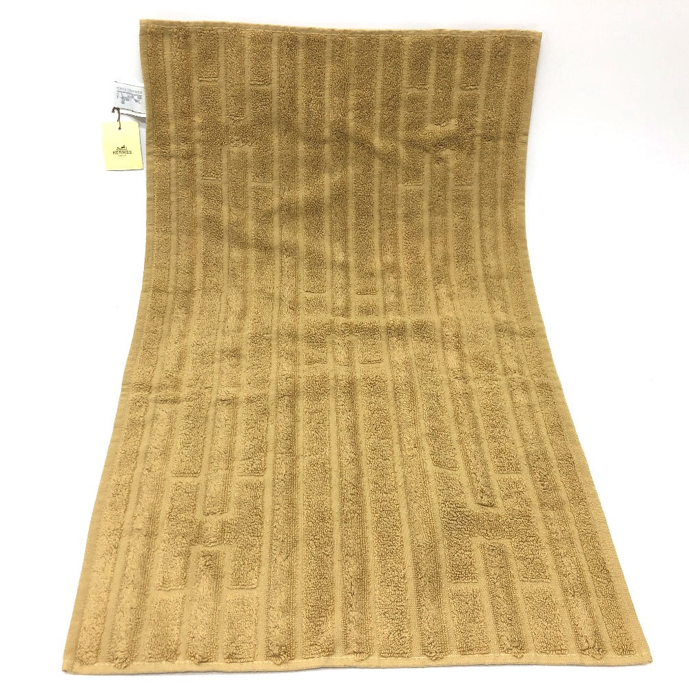 HERMES towel cotton Brown H logo labyrinth