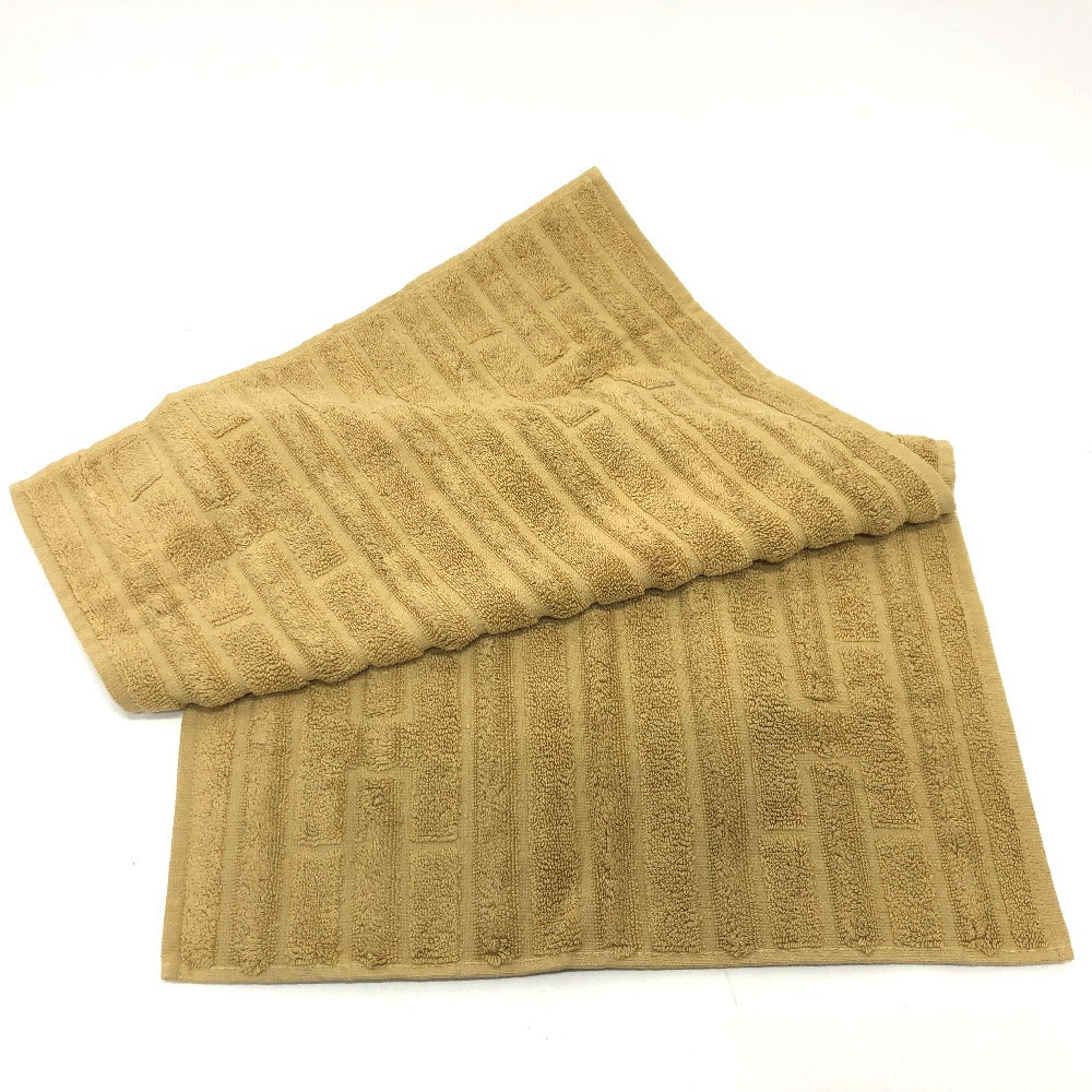 HERMES towel cotton Brown H logo labyrinth
