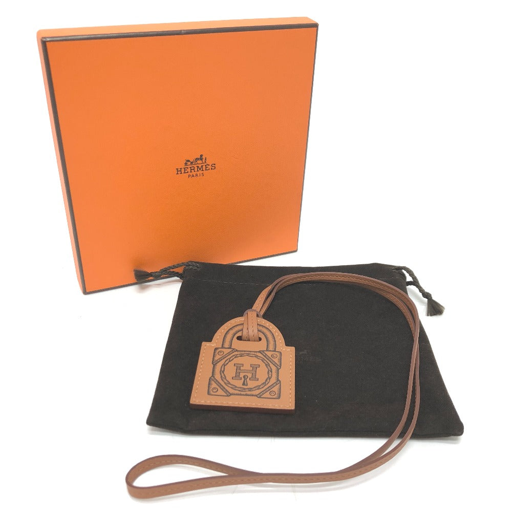 HERMES Necklace Vaux Swift Brown Curiosity Cadena Women Used