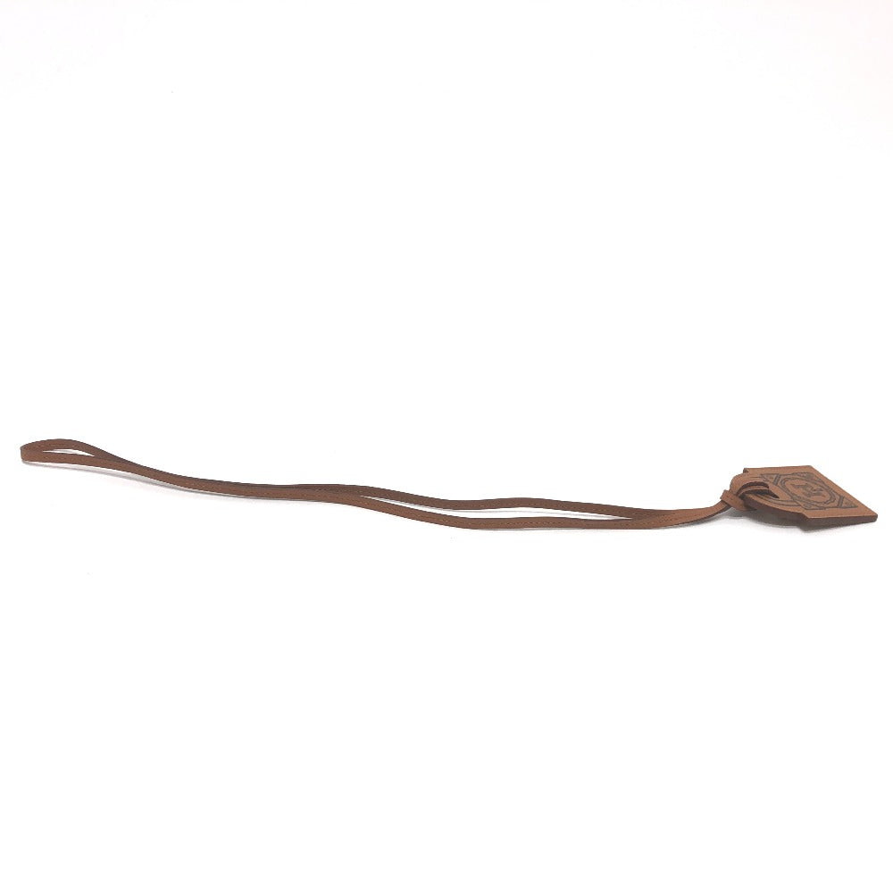 HERMES Necklace Vaux Swift Brown Curiosity Cadena Women Used