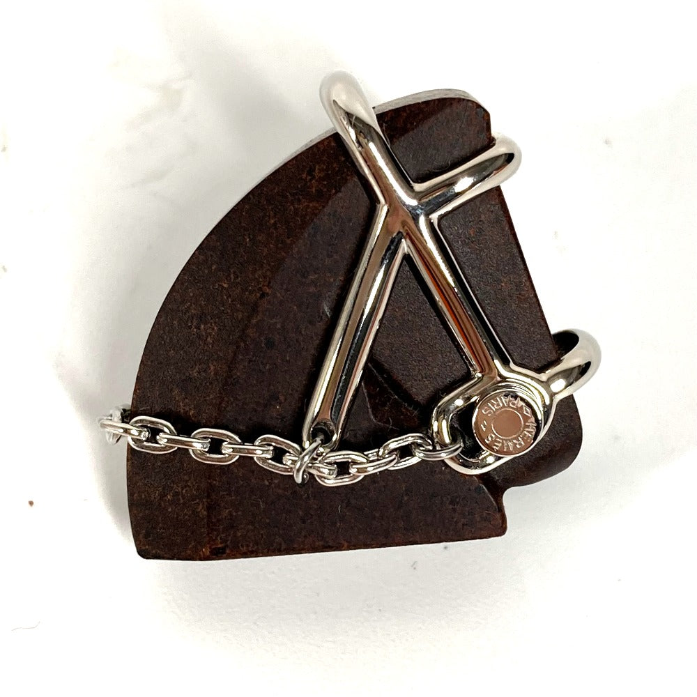 HERMES Brooch H077351FP01 Wood Brown horse cheval Badge Cheval Vulcanium Women Used