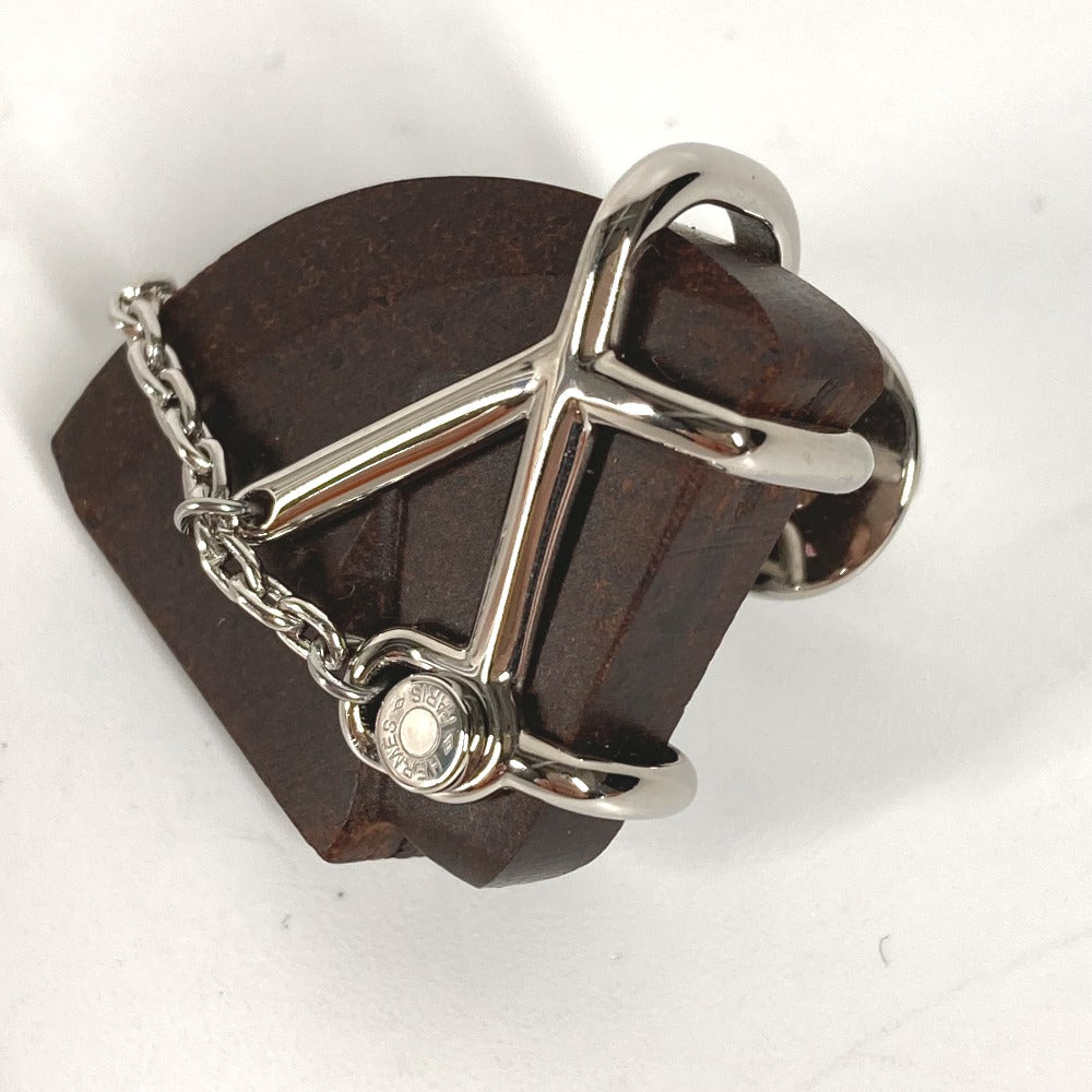 HERMES Brooch H077351FP01 Wood Brown horse cheval Badge Cheval Vulcanium Women Used