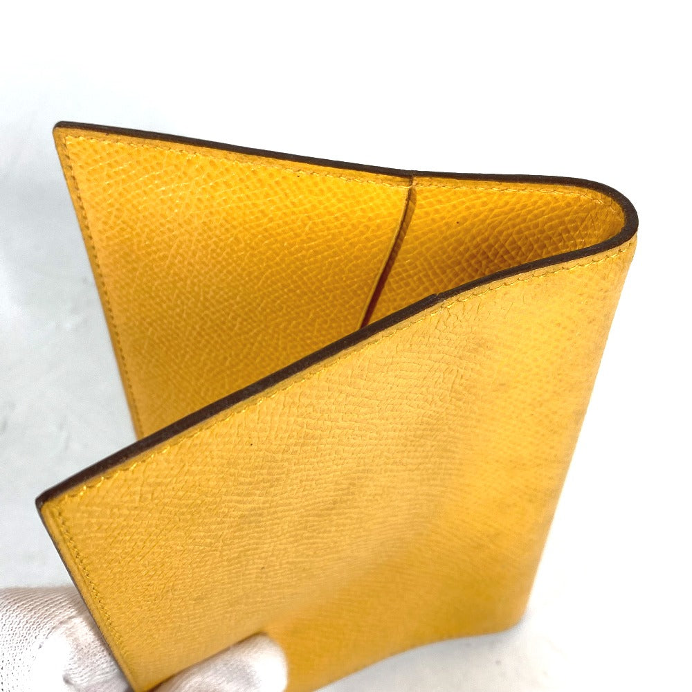 HERMES Notebook cover leather yellow Agenda PM Women Used