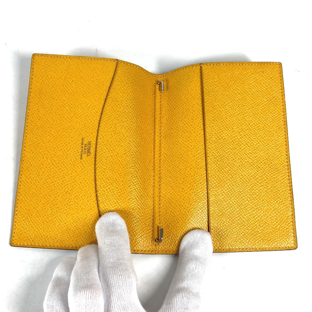 HERMES Notebook cover leather yellow Agenda PM Women Used
