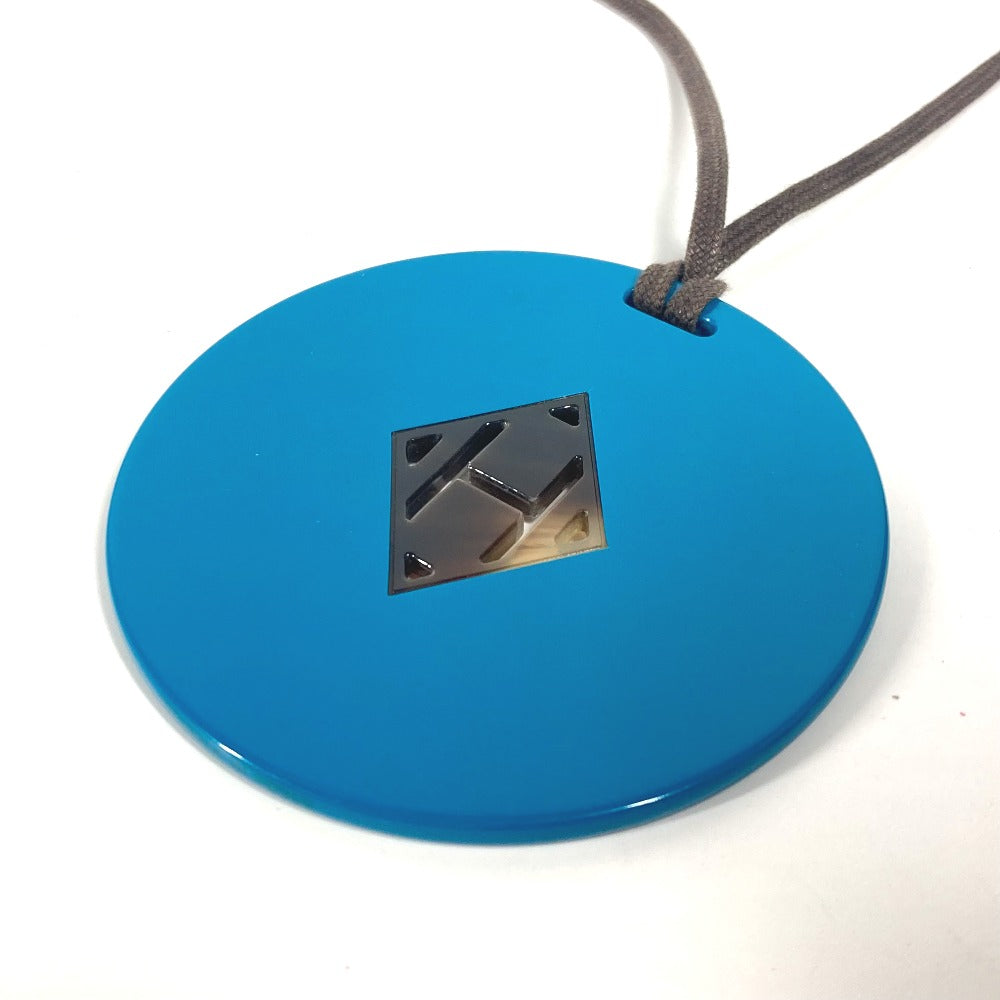 HERMES Necklace lacquer blue Accessories Buffalo horn Women Used