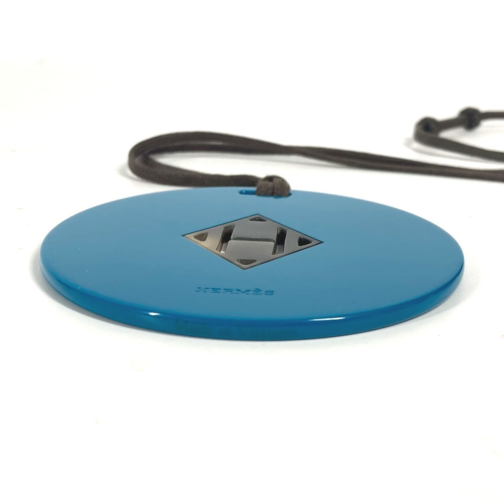 HERMES Necklace lacquer blue Accessories Buffalo horn Women Used