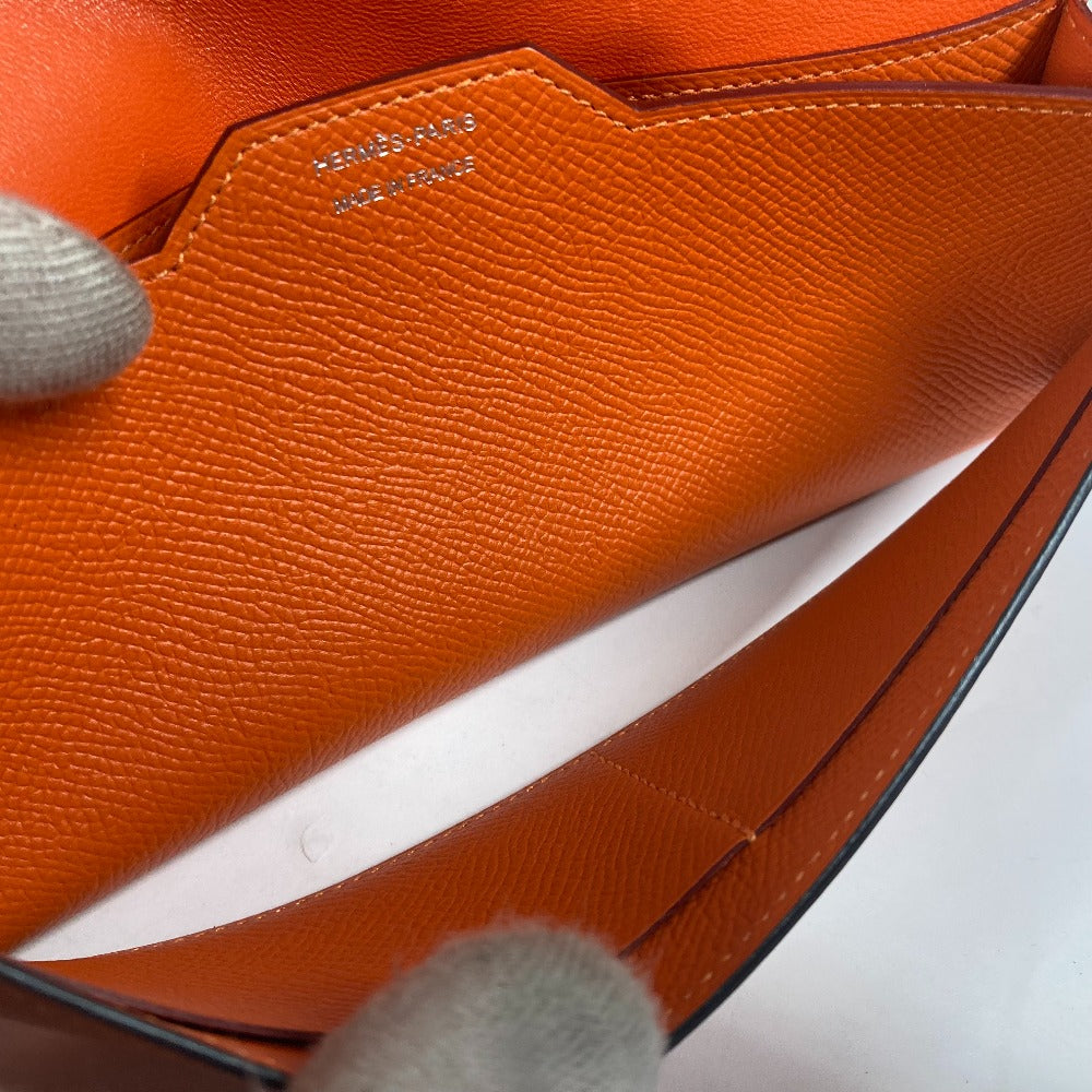 HERMES Long Wallet Purse Epsom Orange Long wallet Passan Long