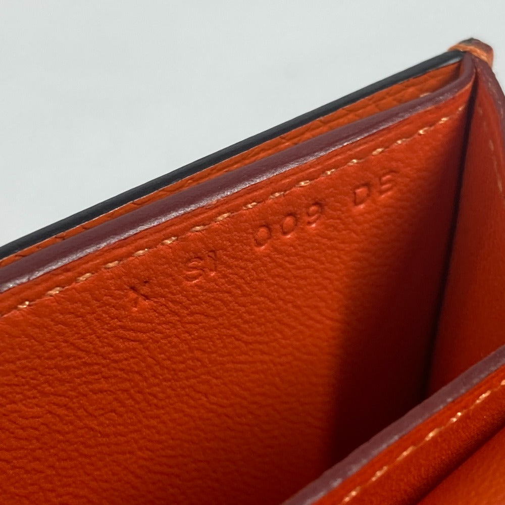 HERMES Long Wallet Purse Epsom Orange Long wallet Passan Long