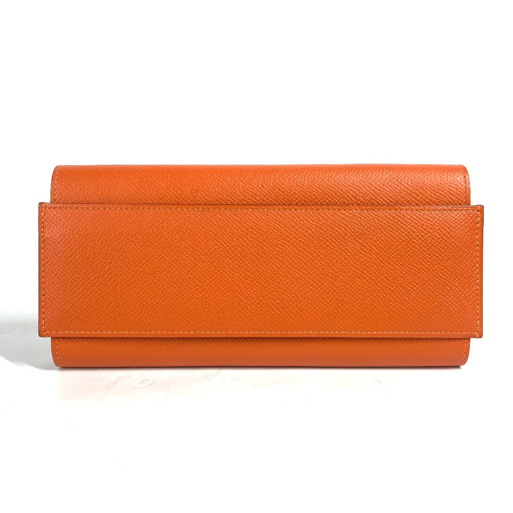 HERMES Long Wallet Purse Epsom Orange Long wallet Passan Long