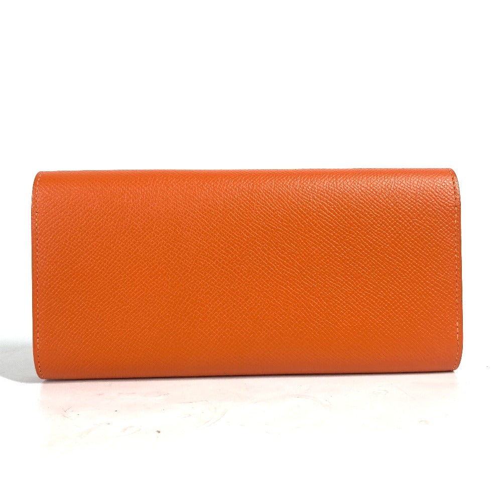HERMES Long Wallet Purse Epsom Orange Long wallet Passan Long
