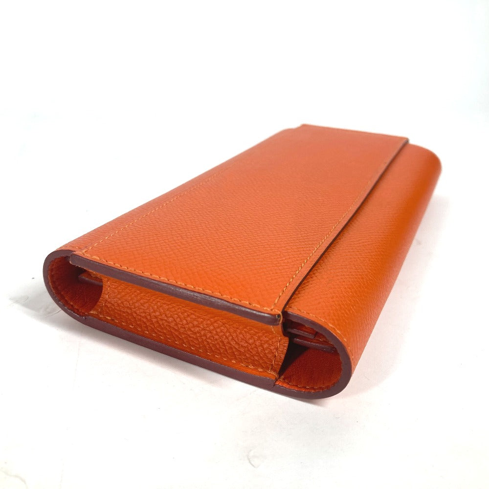 HERMES Long Wallet Purse Epsom Orange Long wallet Passan Long