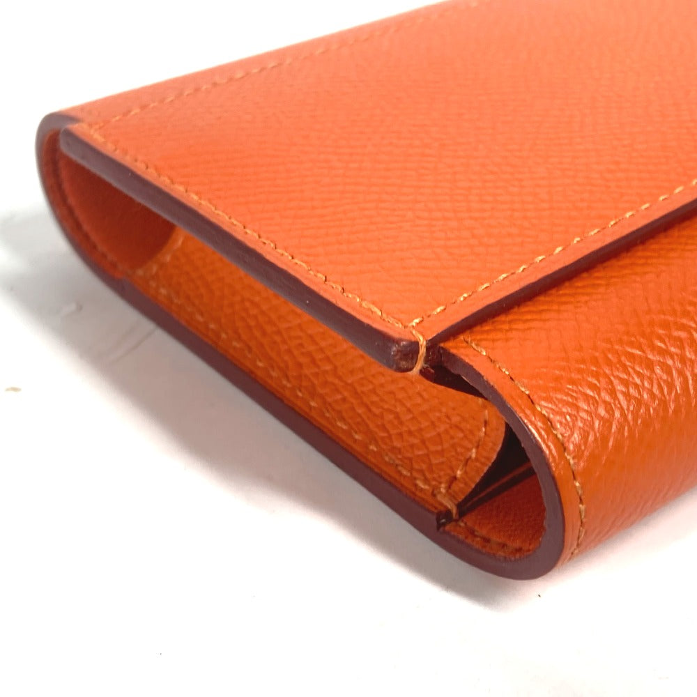 HERMES Long Wallet Purse Epsom Orange Long wallet Passan Long
