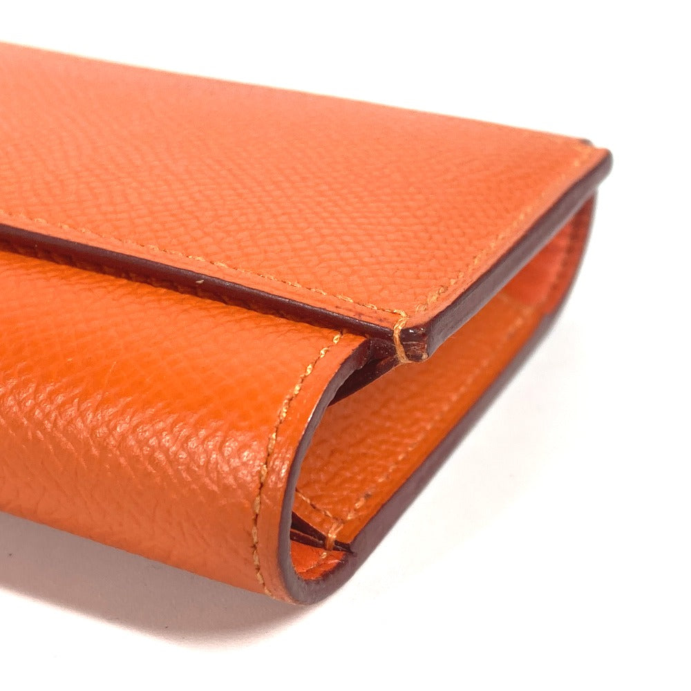 HERMES Long Wallet Purse Epsom Orange Long wallet Passan Long