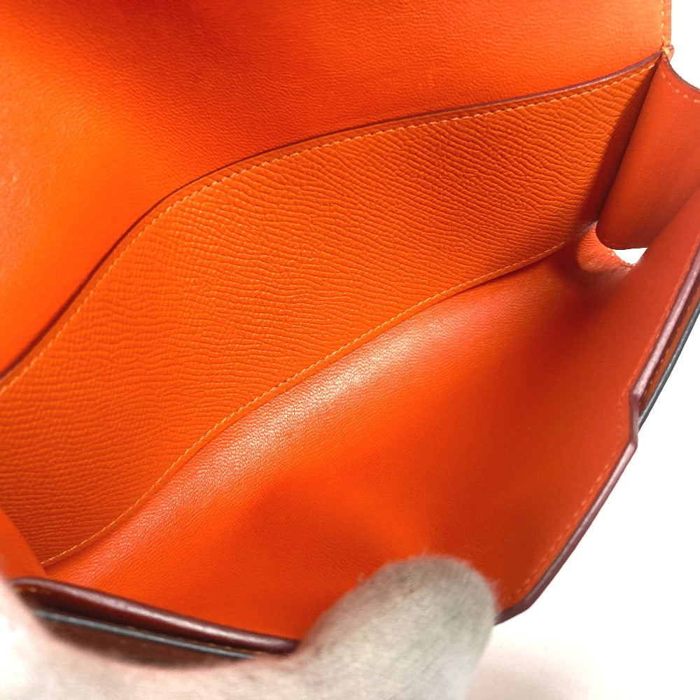HERMES Long Wallet Purse Epsom Orange Long wallet Passan Long