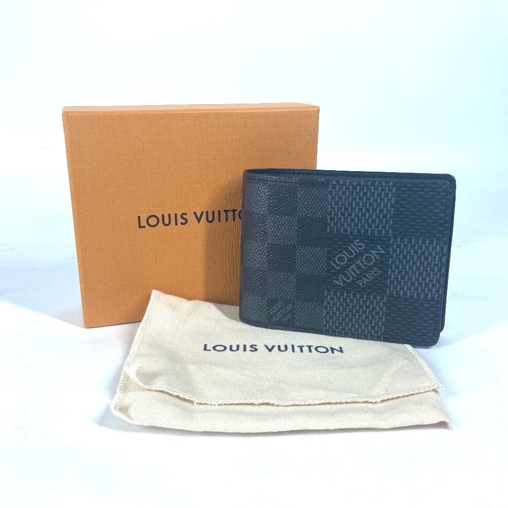 LOUIS VUITTON Folded wallet N60434 Damier canvas black Damier Graffiti 3D Portefeuille Multipull