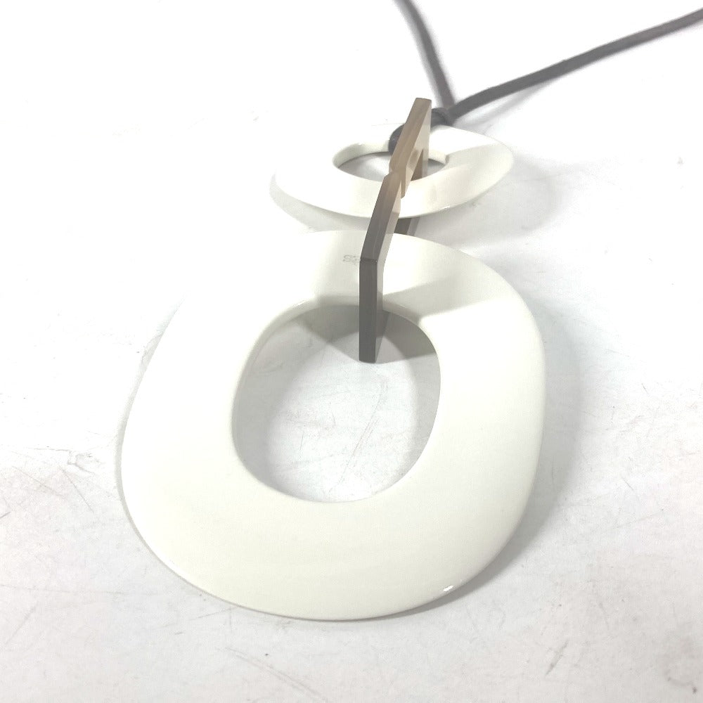 HERMES Necklace Buffalo horn white Ism Women Used