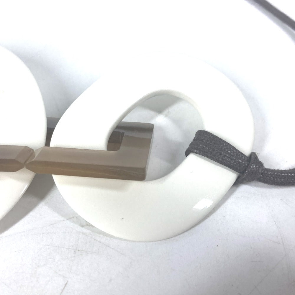 HERMES Necklace Buffalo horn white Ism Women Used