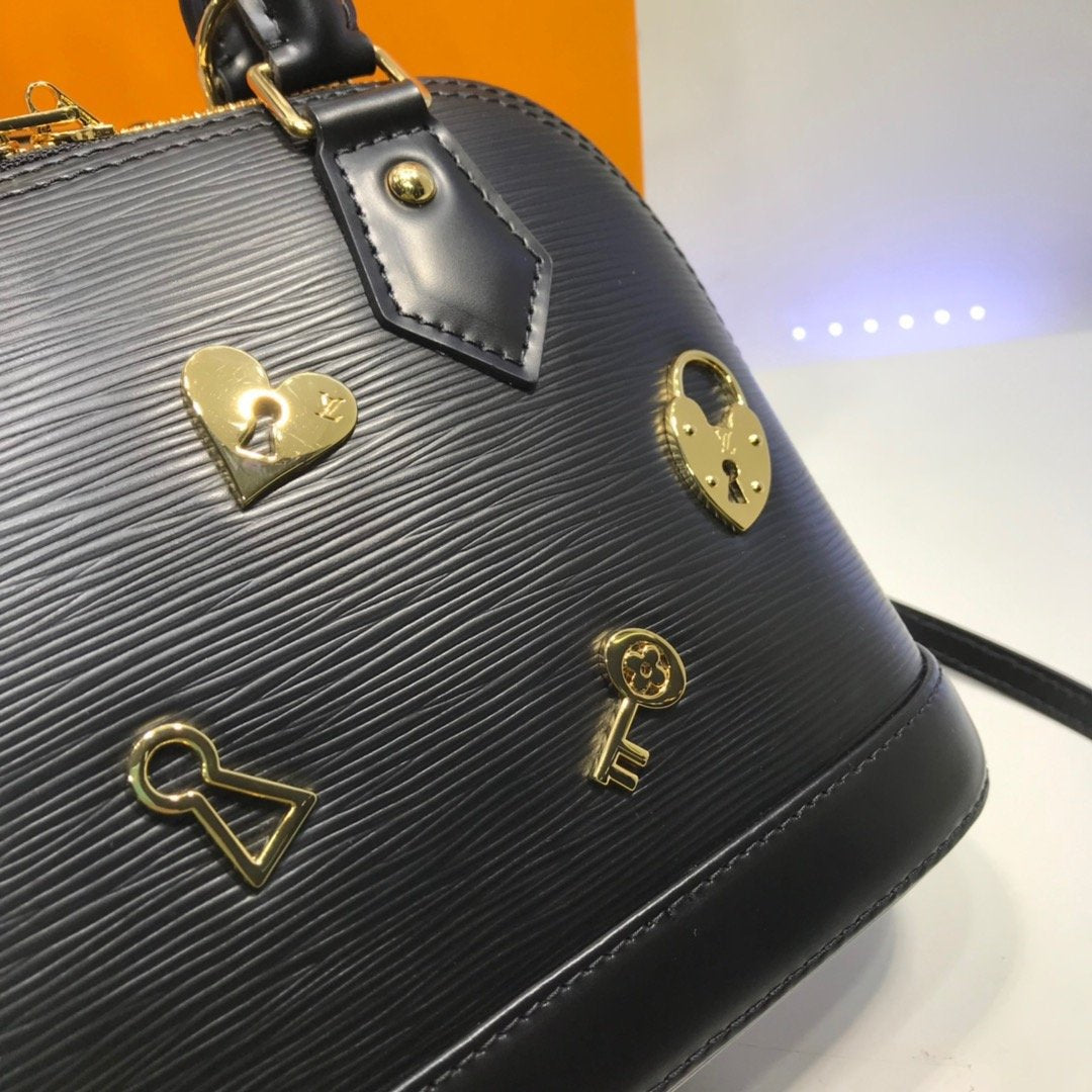 Louis Vuitton Alma BB Epi Leather Love Lock Edition Black