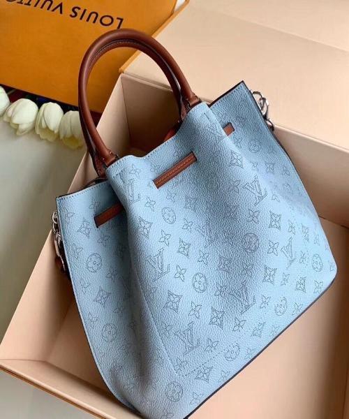 Louis Vuitton Girolata Handbag Mahina Bleu Horizon Pumpkin