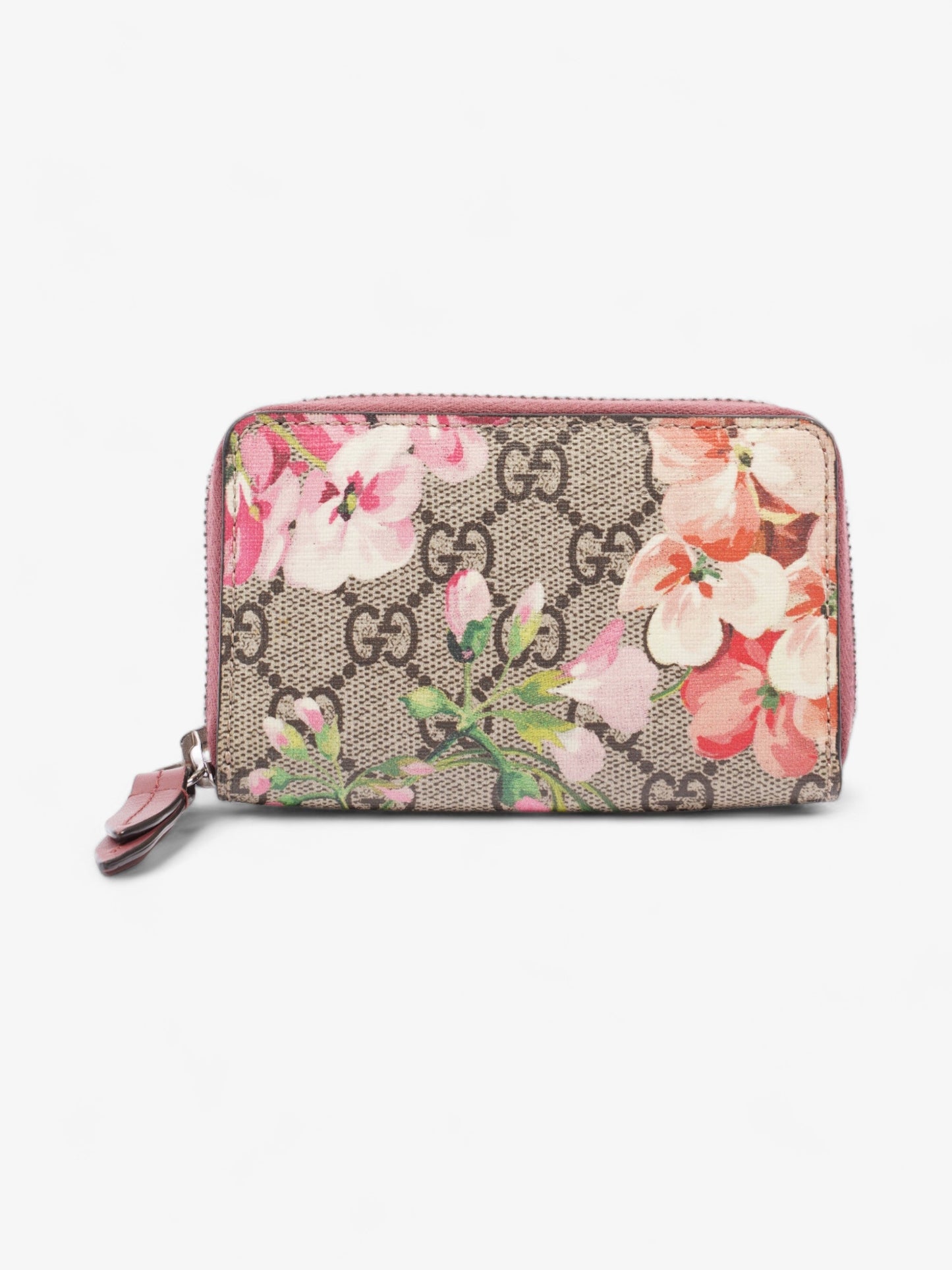 Gucci Blooms Zip Around Card Case Wallet GG Supreme Canvas