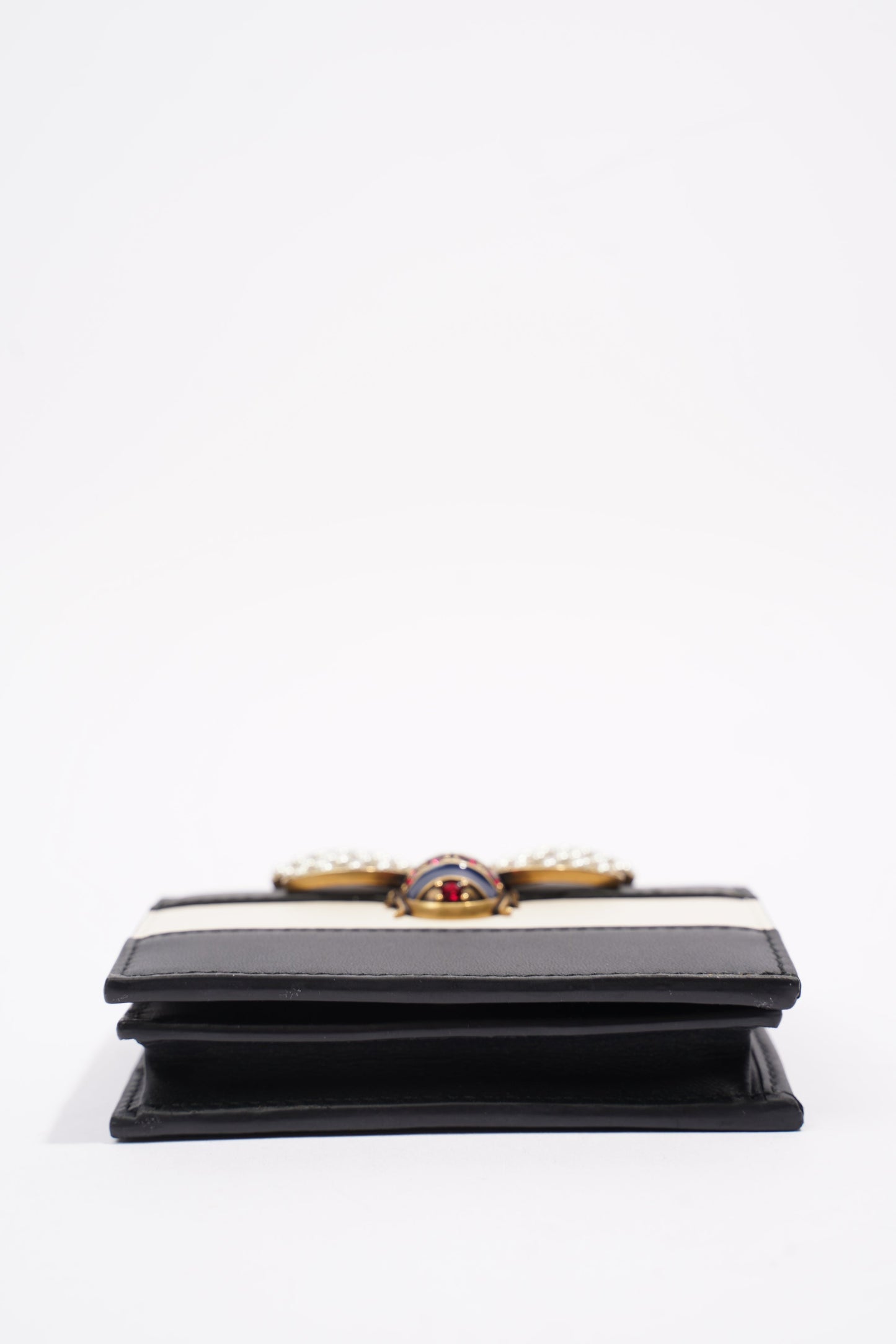 Gucci Queen Margaret Card Case Black / White Leather