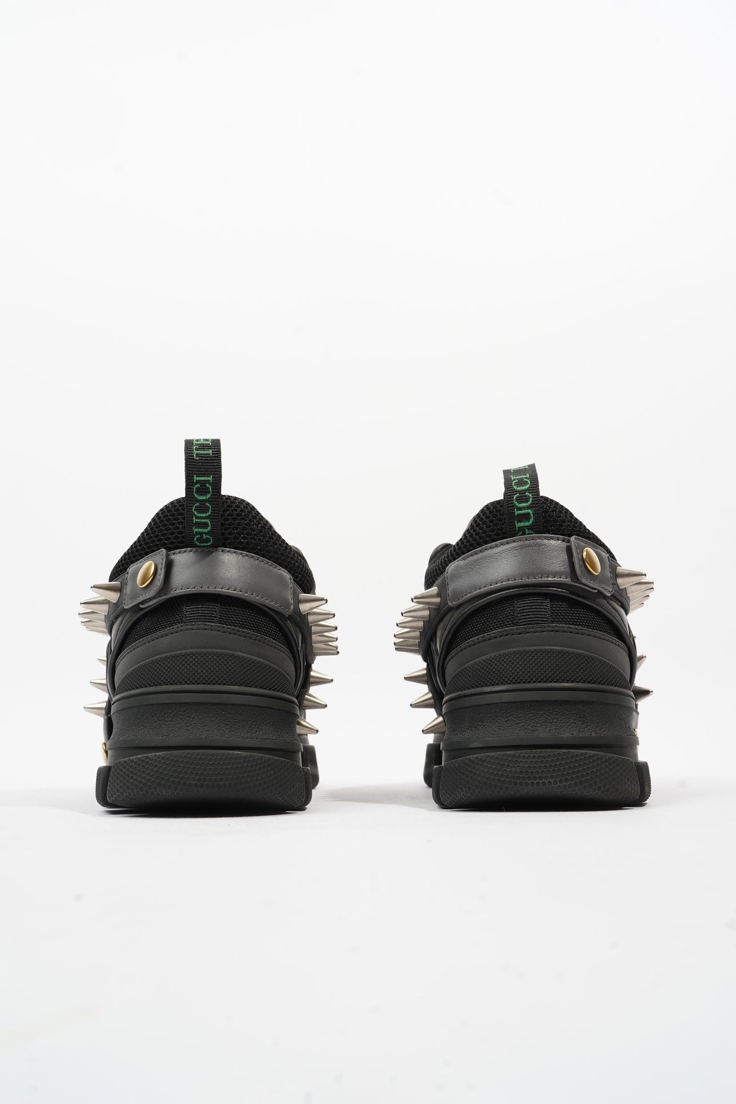 Gucci Flashtrek Withe Removable Spikes Black Leather EU 40.5 UK 6.5