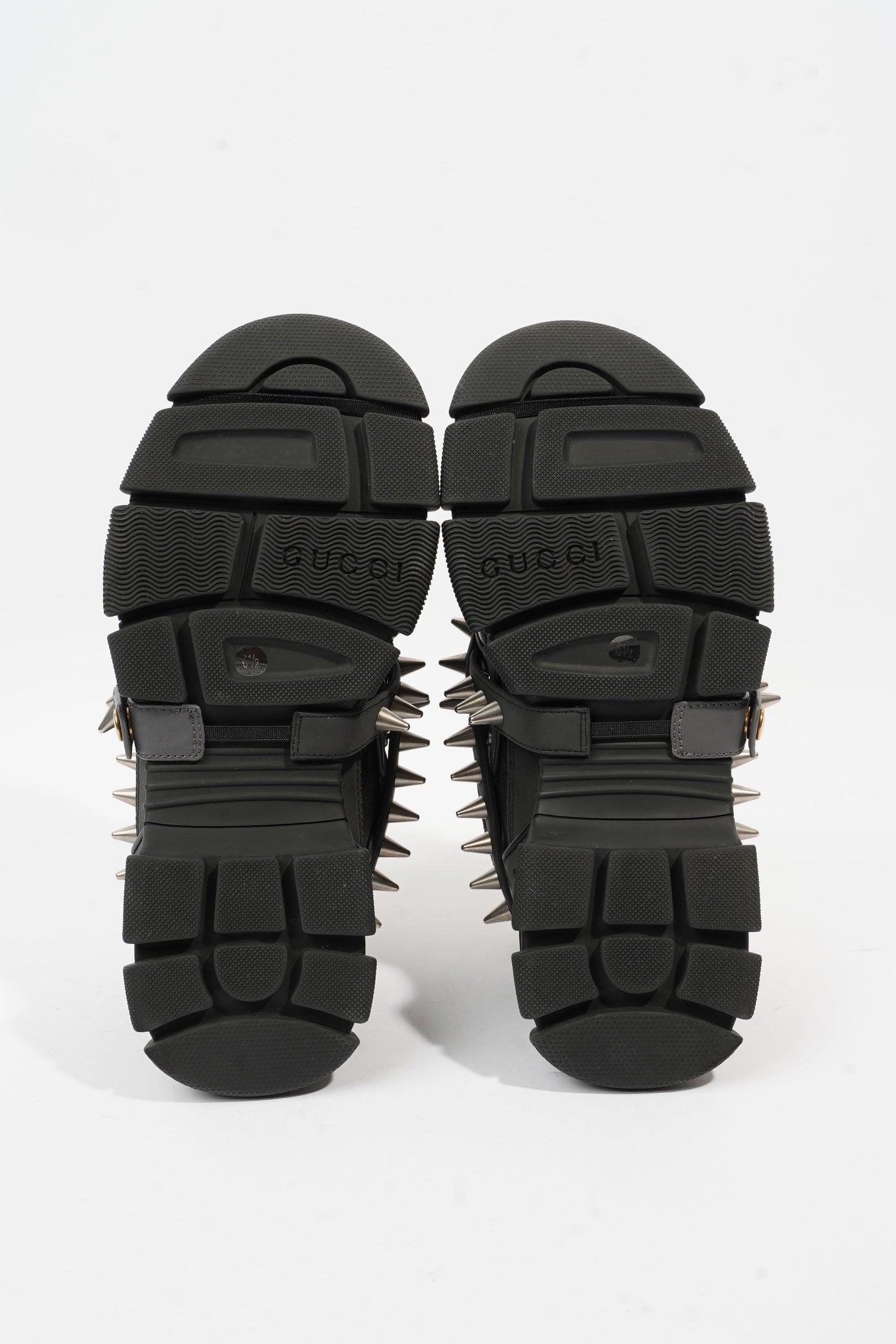 Gucci Flashtrek Withe Removable Spikes Black Leather EU 40.5 UK 6.5