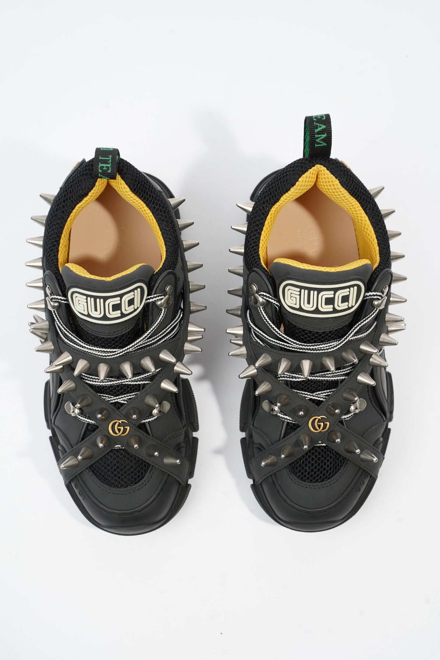 Gucci Flashtrek Withe Removable Spikes Black Leather EU 40.5 UK 6.5