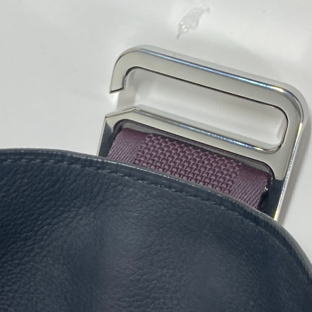 HERMES Clutch bag leather Navy City slide mens Used