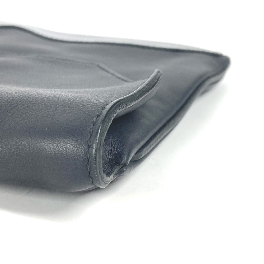HERMES Clutch bag leather Navy City slide mens Used