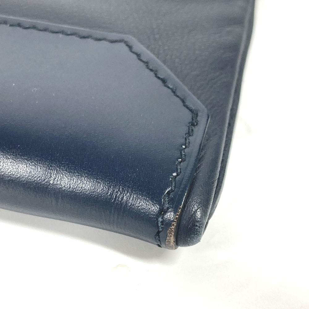 HERMES Clutch bag leather Navy City slide mens Used