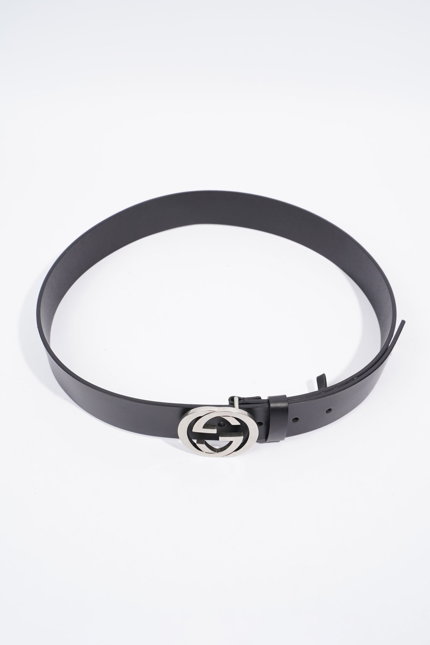 Gucci Interlocking G Belt Black Leather 85cm 34''