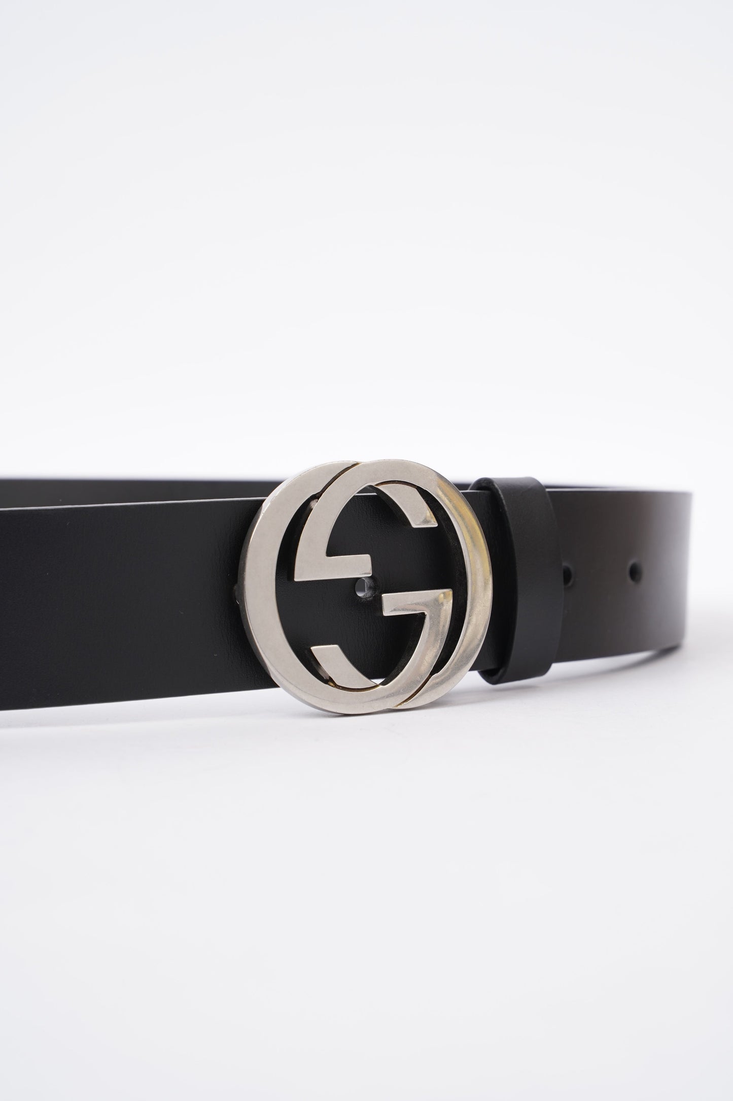 Gucci Interlocking G Belt Black Leather 85cm 34''