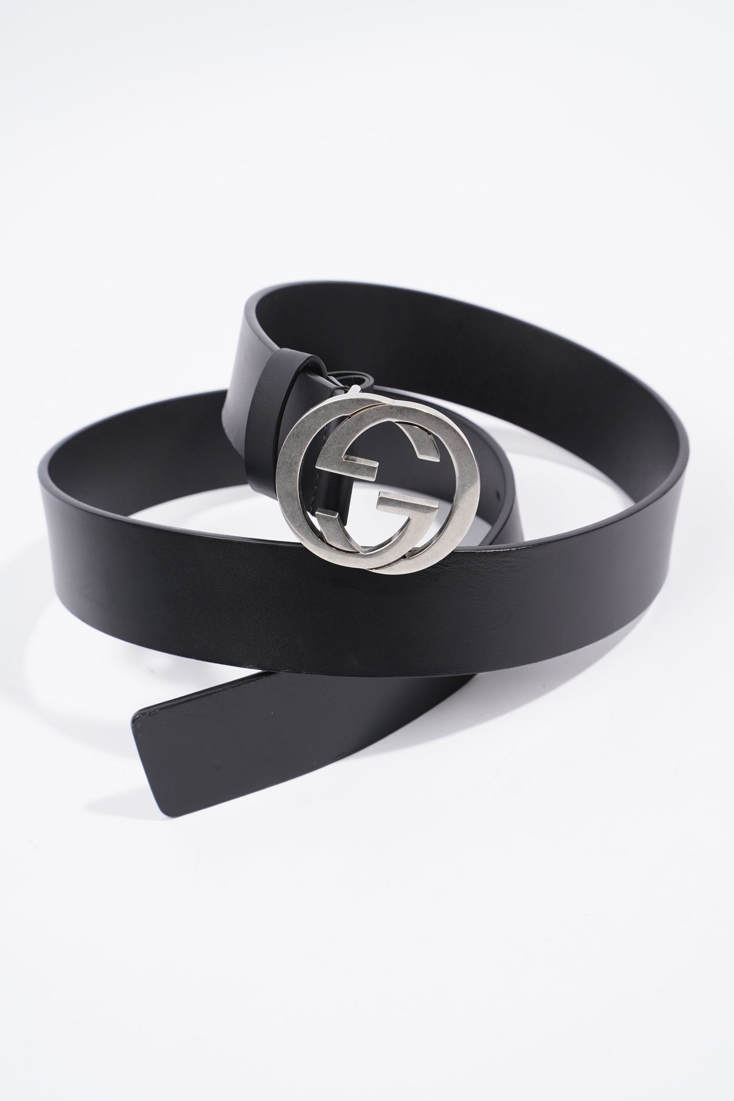 Gucci Interlocking G Belt Black Leather 85cm 34''
