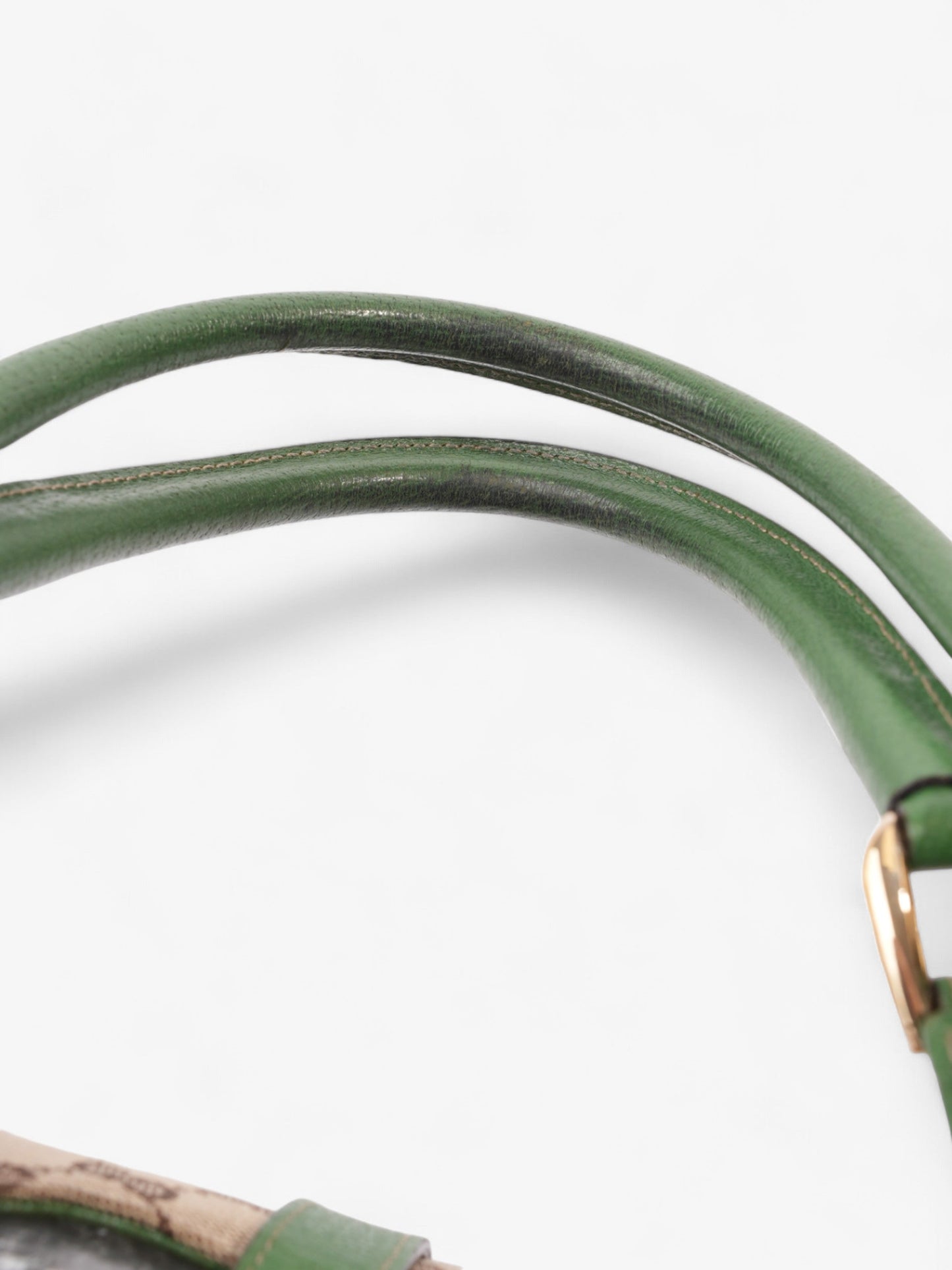 Gucci Jackie Beige And Ebony GG Supreme / Green Canvas