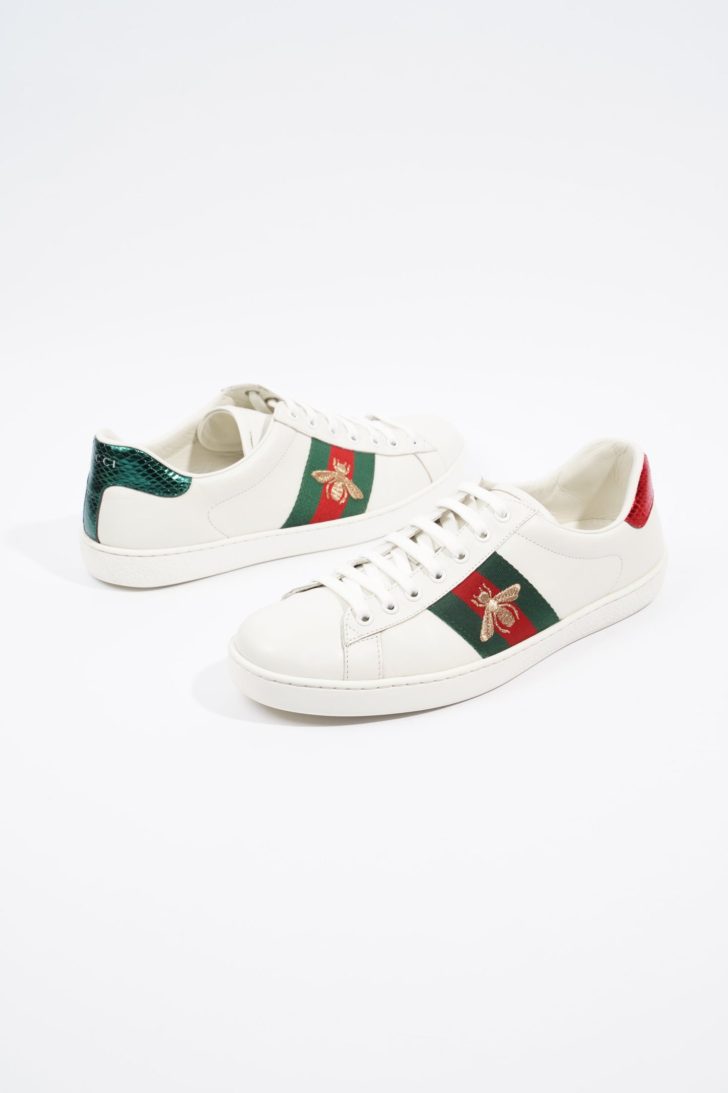 Gucci Ace Bee White / Green / Red Canvas EU 42.5 UK 8.5